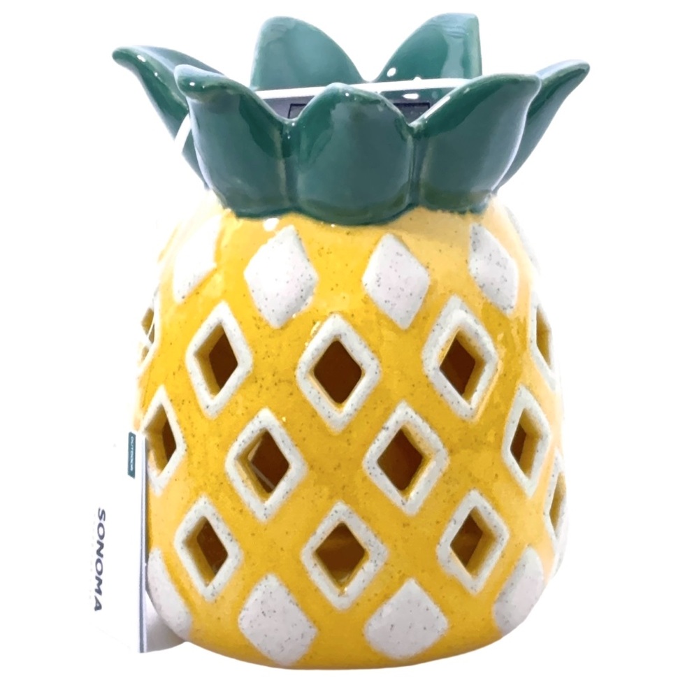 Sonoma Goods For Life Pineapple Solar Led Lantern Light